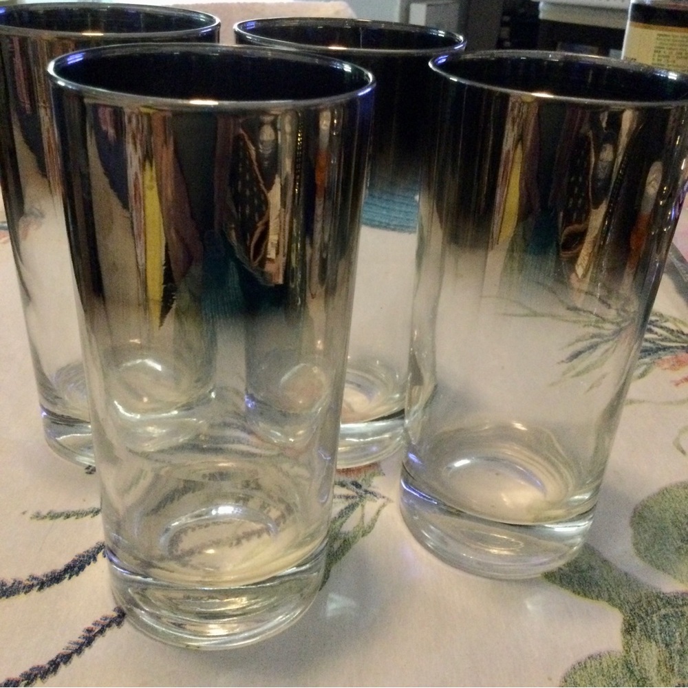 Sleek Black Gradient Glass Tumblers